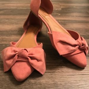 Bamboo pink tie flats